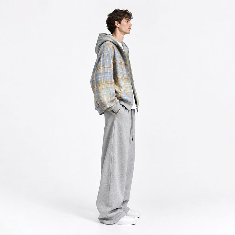 2-IN-1 Sky Plaid Reversible Hoodie