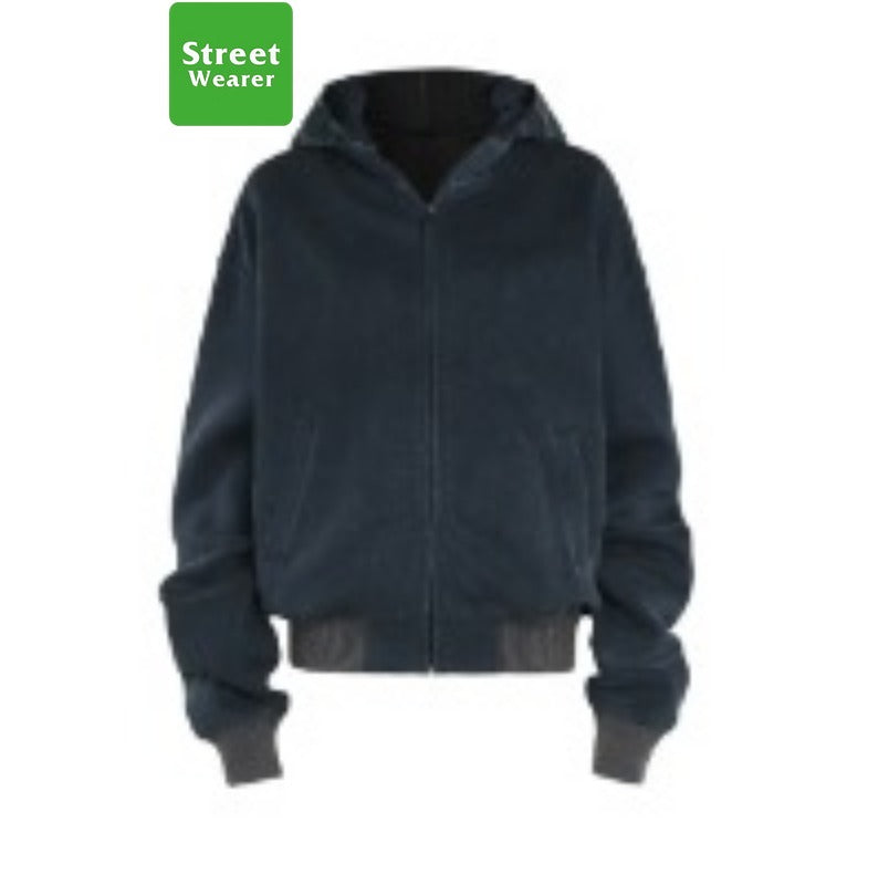 False Two Piece Plaid Heavyweight Washed Old Craft Hoodie SW038MD240959
