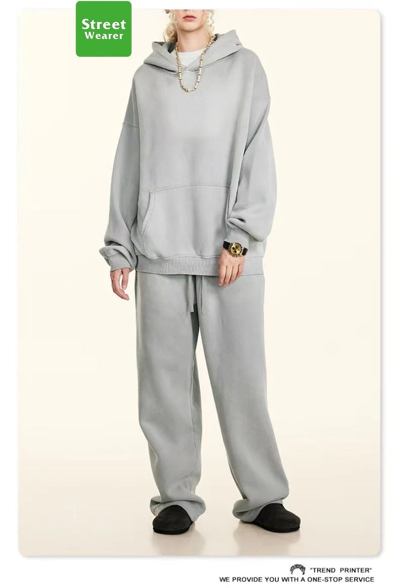 Spray monkey gradient color  washed vintage hoodie set SW004BEW2423K2429