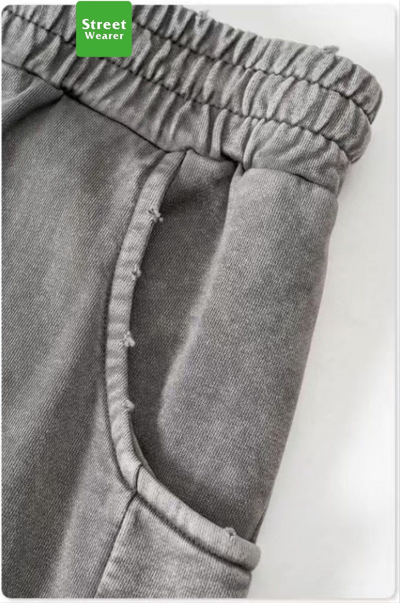 Loose Casual Vintage Washed Straight Leg sweatpants SW008BE3278