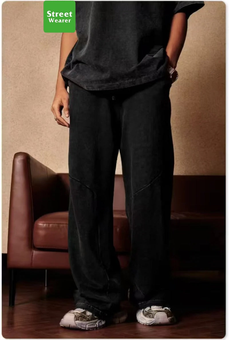 Loose Casual Vintage Washed Straight Leg sweatpants SW008BE3278