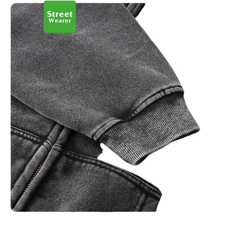 Gradient Spray Horsebit Heavy Wash Vintage Hoodie SW005XJKFLMW-03