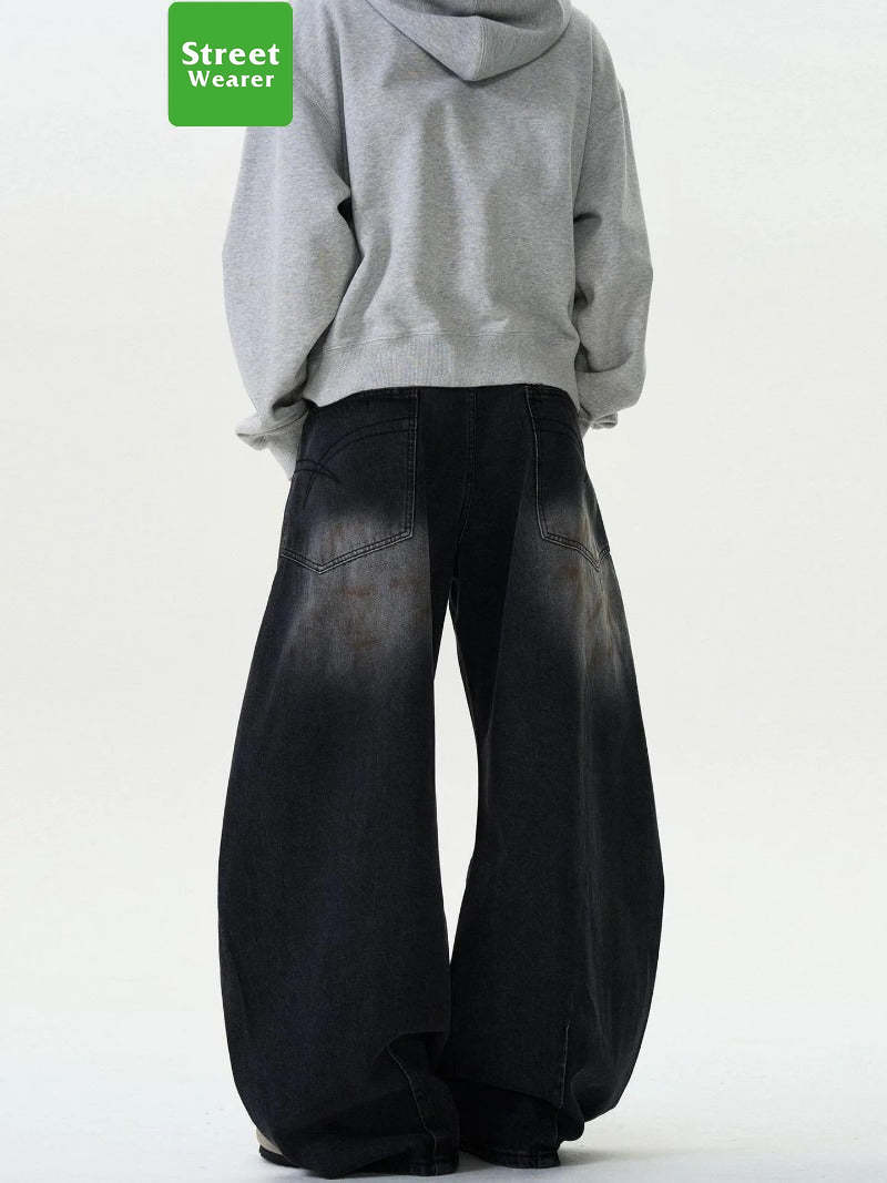 Vintage Dirty Wrinkles Scimitar-silhouette Jeans SW035KNCK9373