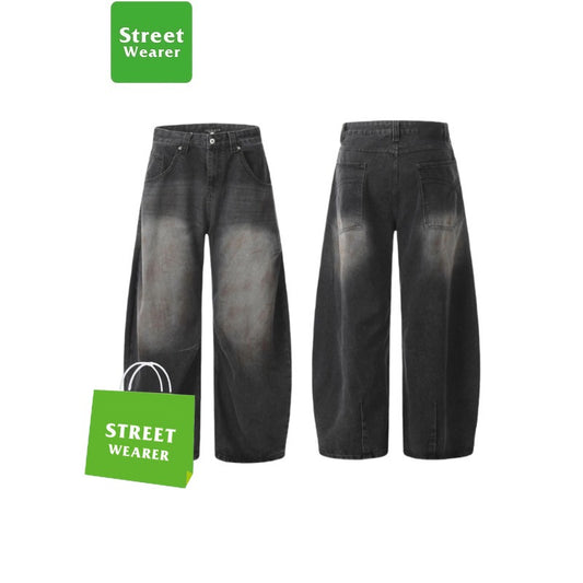 Vintage Dirty Wrinkles Scimitar-silhouette Jeans SW035KNCK9373
