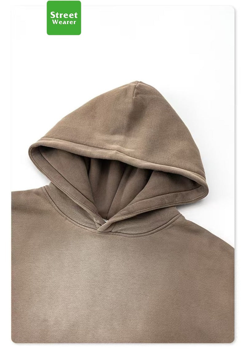 Spray monkey gradient color  washed vintage hoodie set SW004BEW2423K2429