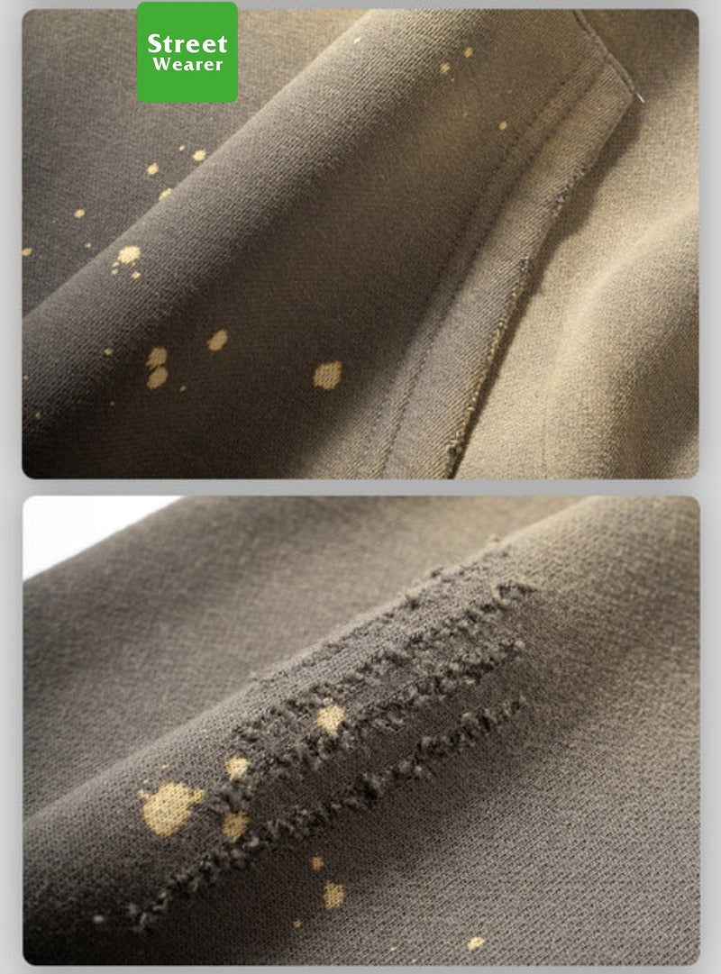 Washed splashed hoodies SW011BK23819