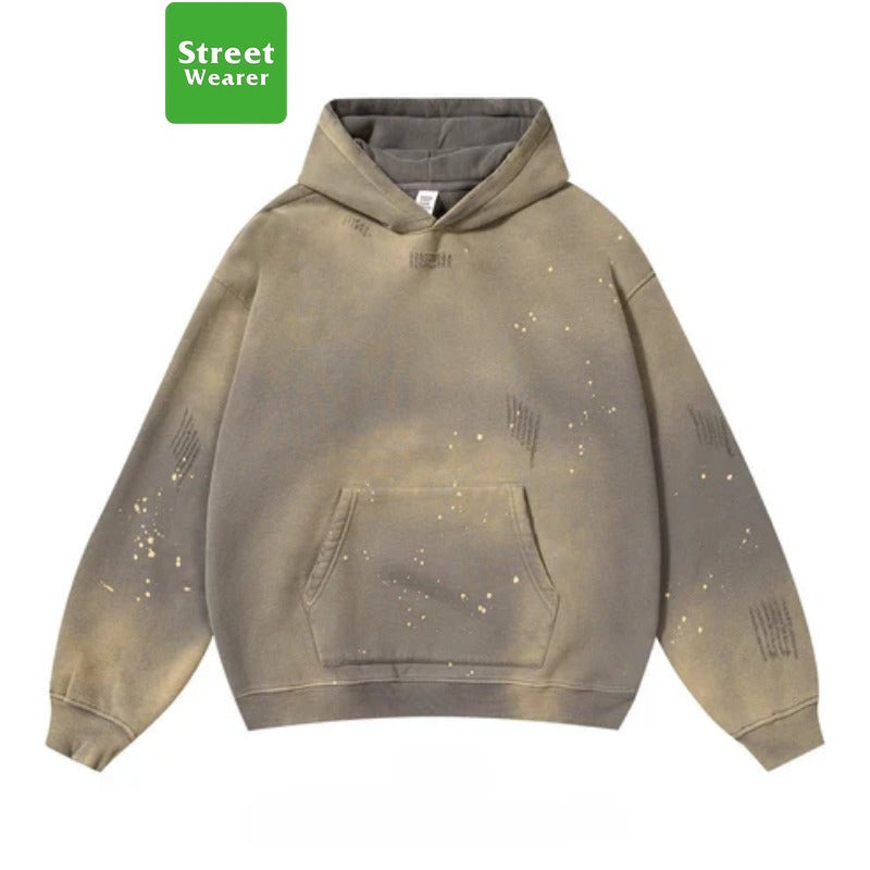Washed splashed hoodies SW011BK23819