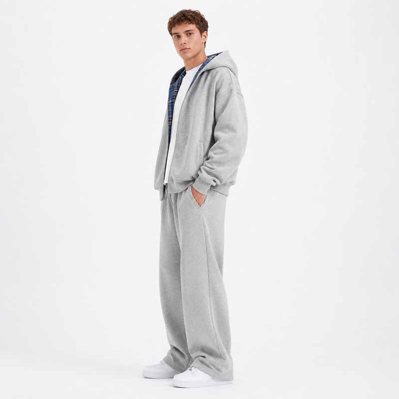 Royal Check Reversible Plaid Hoodies 1295 Grey