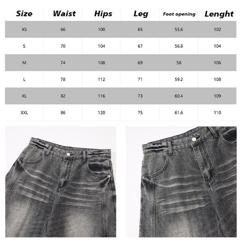 Cat-whisker Washed Scimitar-silhouette Jeans B25