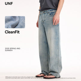 CleanFit Washed Vintage Straight Leg Jean
