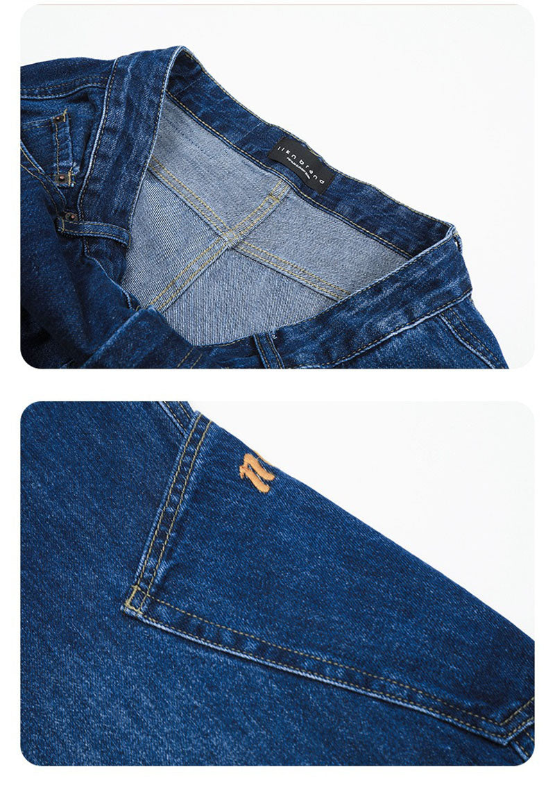 Embroidered baggy Scimitar-silhouette Jeans CK9360