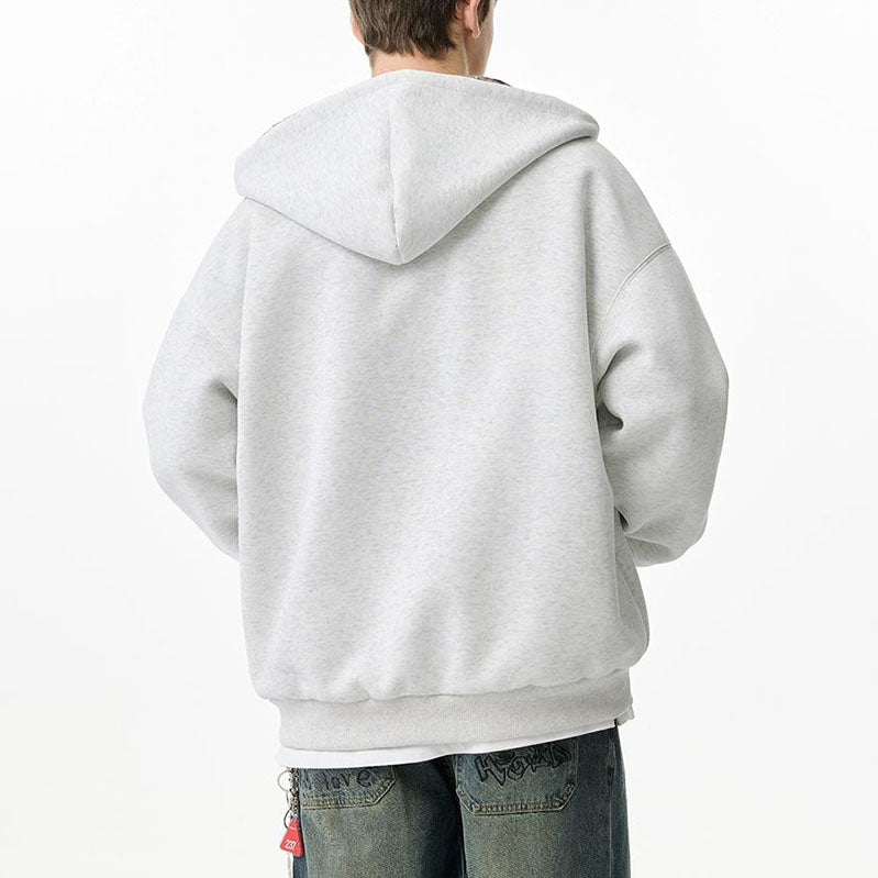 Reversible Plaid Patchwork Zip-up Hoodies W1348GB