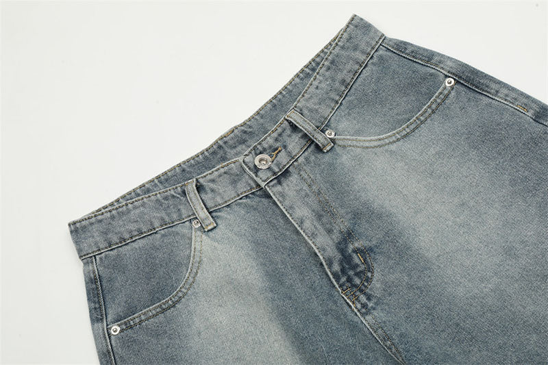 Flip Utility Baggy Denim Shorts – Light Wash