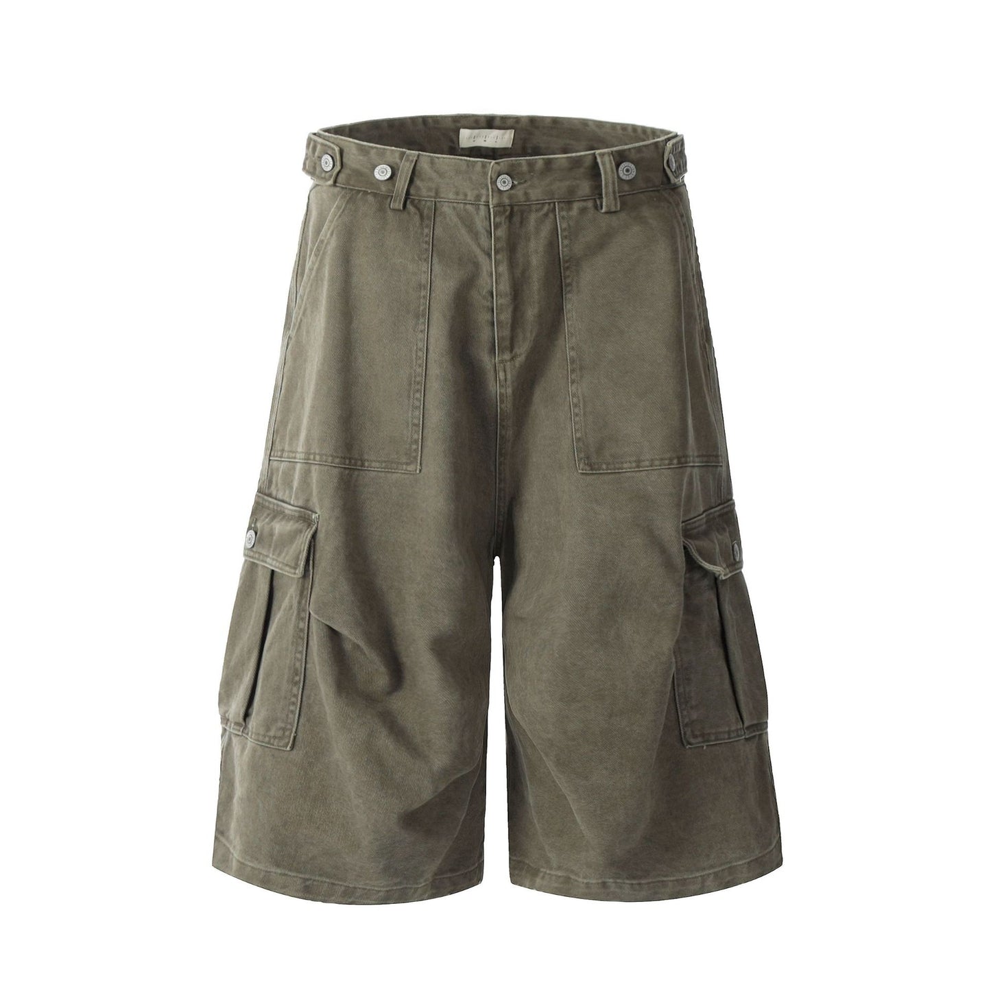 Retro Multi-Pocket  Loose Straight Leg Wide Leg Work Shorts SW2001KNCK238D