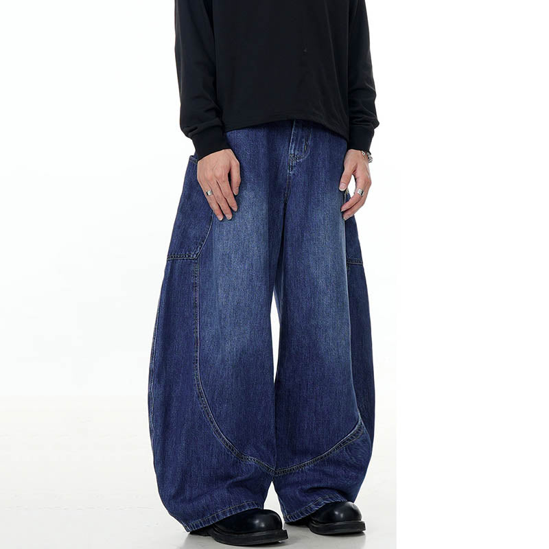 Embroidered baggy Scimitar-silhouette Jeans CK9360