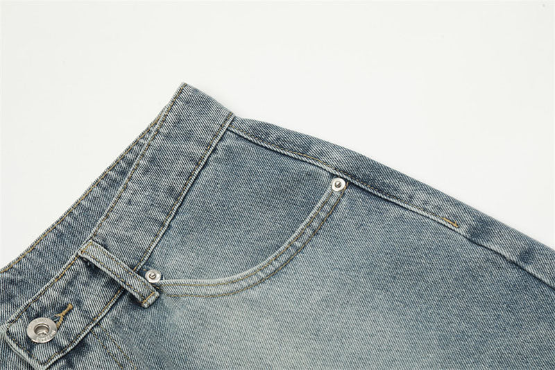 Flip Utility Baggy Denim Shorts – Light Wash