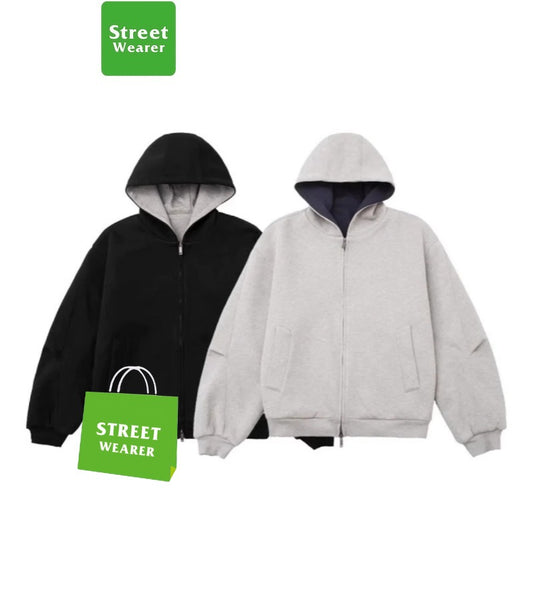 1000GSM Vintage Silhouette Colour Block Hoodie SW037YILUFFJMF33