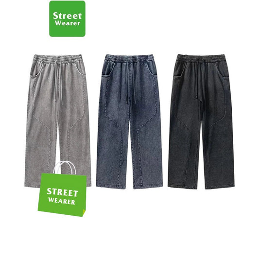 Loose Casual Vintage Washed Straight Leg sweatpants SW008BE3278
