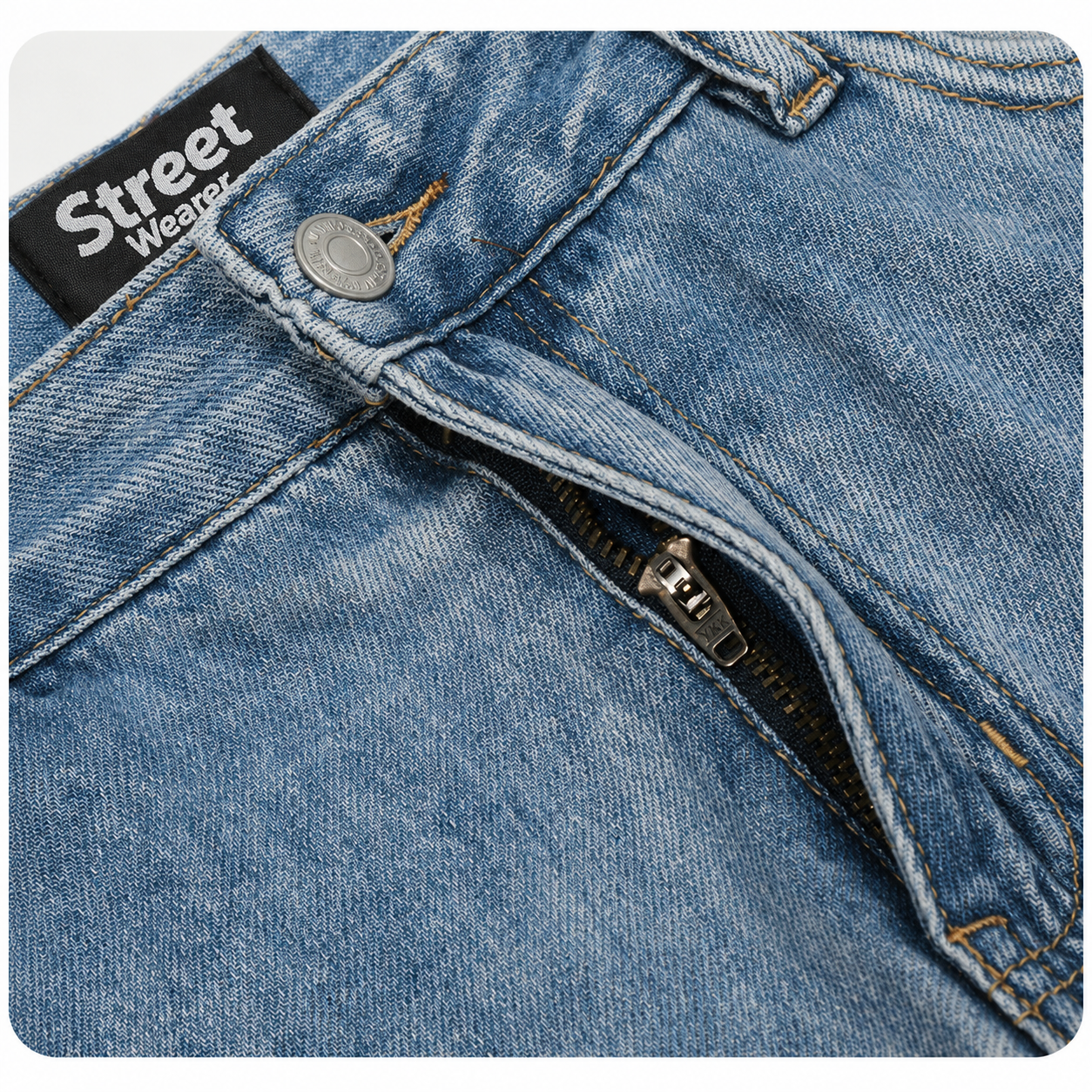 Vintage Washed Gradient Whiskered Jeans K9265
