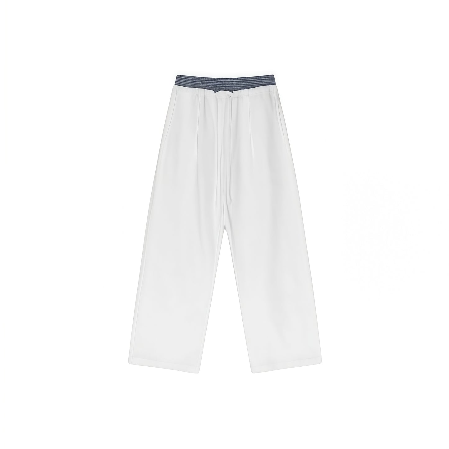 Plaid Color Contrast Double Waist Head Casual Pants K25154