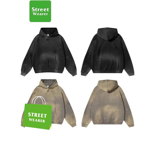 Washed splashed hoodies SW011BK23819