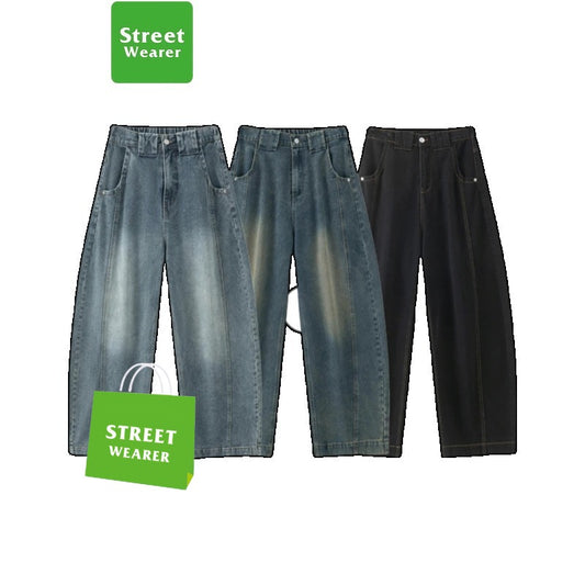 Retro Washed Old Craft Oversize Scimitar-silhouette Jeans SW225HOTRULES