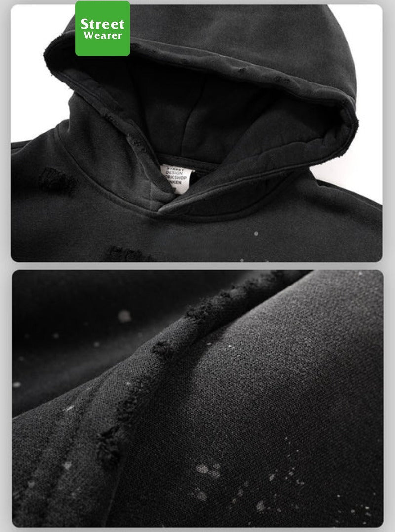 Washed splashed hoodies SW011BK23819