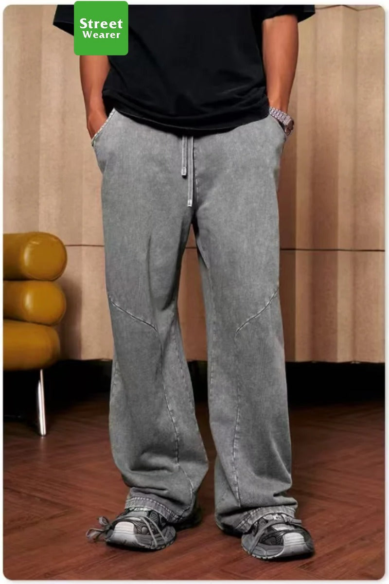Loose Casual Vintage Washed Straight Leg sweatpants SW008BE3278