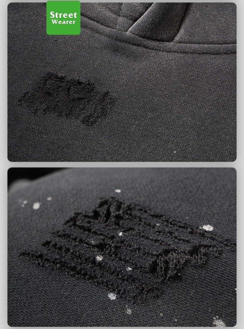 Washed splashed hoodies SW011BK23819